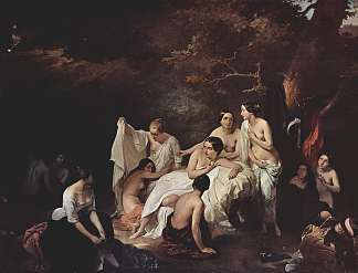 沐浴若虫 Bathing nymphs (1831; Italy                     )，弗朗切斯科·海兹