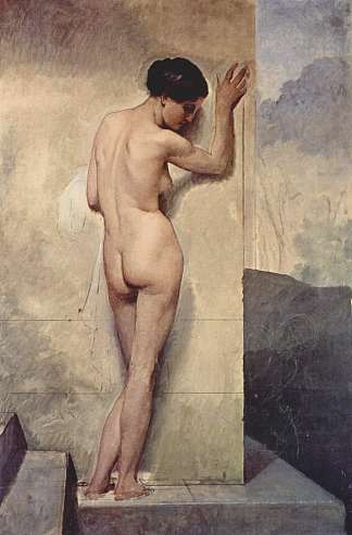 女性裸体 Female nude (1859; Italy                     )，弗朗切斯科·海兹