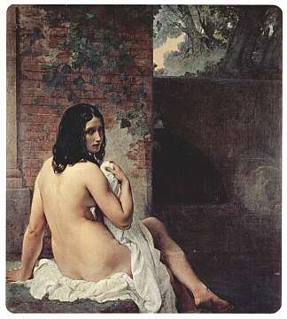 苏珊娜在她的浴缸（第二版） Susanna at her Bath (2nd version) (1859)，弗朗切斯科·海兹