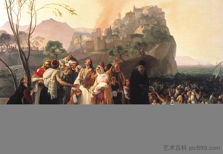 帕尔加的难民 The Refugees of Parga (1831; Italy  )，弗朗切斯科·海兹