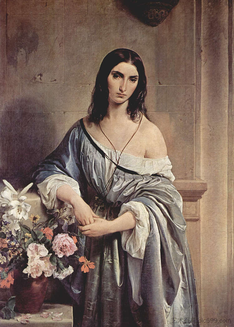 忧郁的想法 Melancholic Thoughts (c.1840 - c.1841; Italy ),弗朗切斯科·海兹