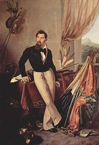 孔特·巴廖尼的肖像 Portrait of Conte Baglioni (c.1860; Italy                     )，弗朗切斯科·海兹