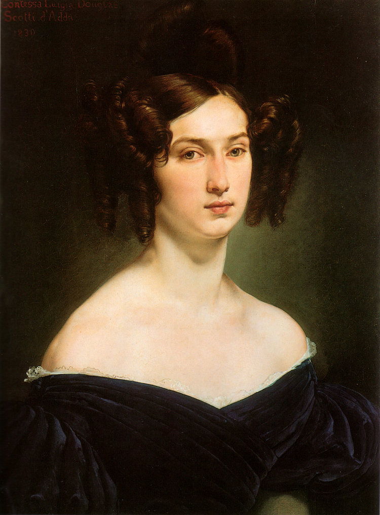 路易吉亚·道格拉斯·斯科蒂·达达伯爵夫人的肖像 Portrait of Countess Luigia Douglas Scotti d'Adda (1830; Italy  )，弗朗切斯科·海兹