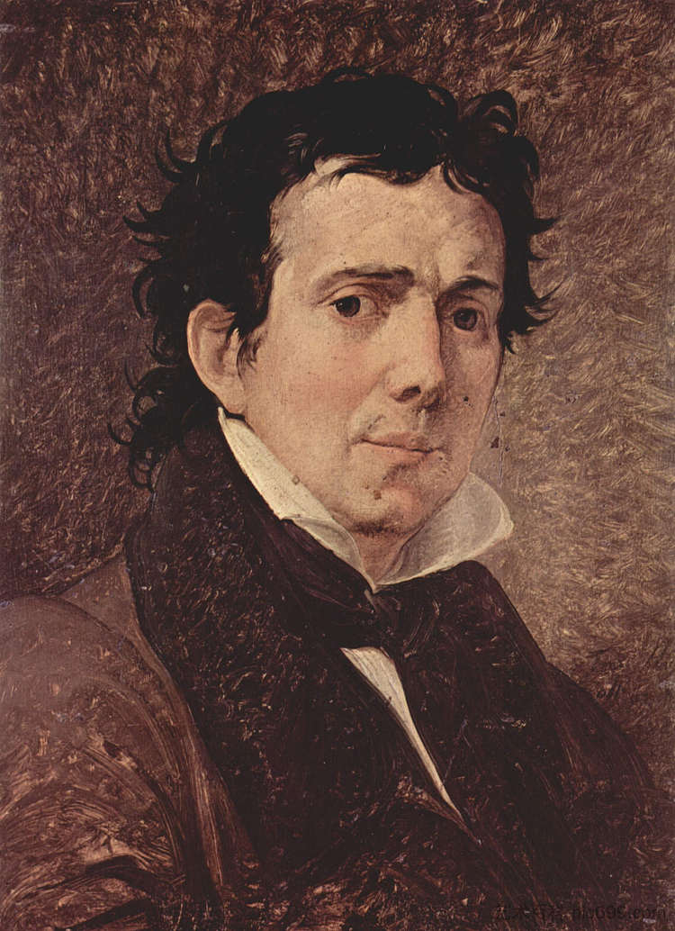 蓬佩奥·马尔切西的肖像 Portrait of Pompeo Marchesi (1830; Italy  )，弗朗切斯科·海兹