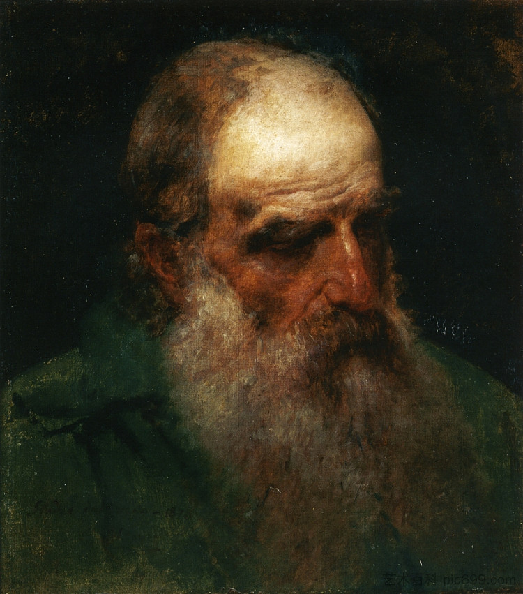 自画像 Self-Portrait (1878; Italy  )，弗朗切斯科·海兹