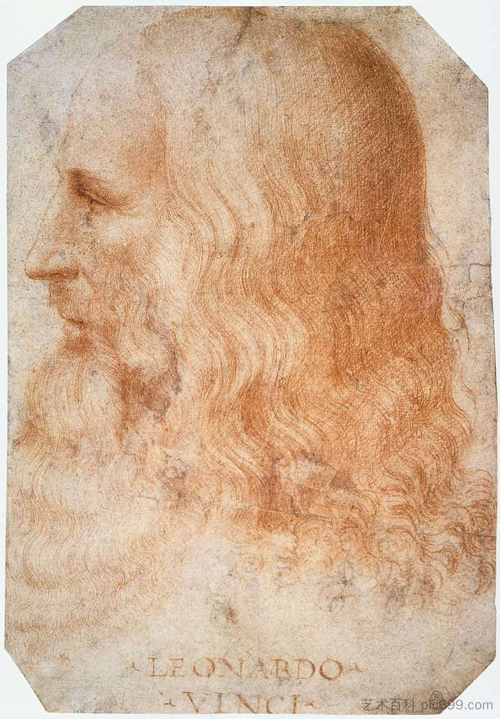 达芬奇肖像 Portrait of Leonardo da Vinci (1516)，弗朗切斯科·梅尔齐