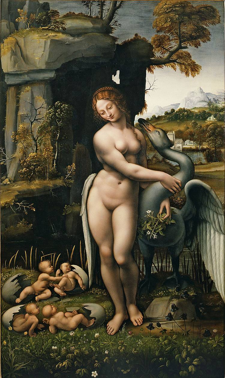 铅 Leda (c.1508 - c.1515)，弗朗切斯科·梅尔齐