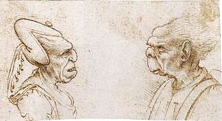两个怪诞的头 Two Grotesque Heads，弗朗切斯科·梅尔齐