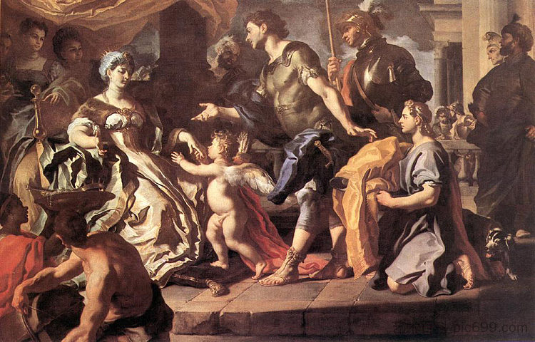 狄多接受埃涅阿斯和伪装成阿斯卡尼乌斯的丘比特 Dido Receiveng Aeneas and Cupid Disguised as Ascanius (1720),弗朗西斯科·索利梅纳