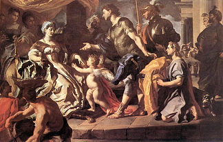 狄多接受埃涅阿斯和伪装成阿斯卡尼乌斯的丘比特 Dido Receiveng Aeneas and Cupid Disguised as Ascanius (1720)，弗朗西斯科·索利梅纳