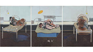 床上的人物的三项研究 Three Studies of Figures on Beds (1972)，弗朗西斯·培根