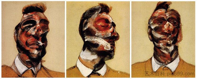 乔治·戴尔肖像的三项研究(浅地面) Three Studies for Portrait of George Dyer (on light ground) (1964),弗朗西斯·培根