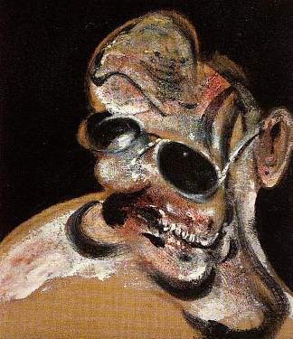 培根戴眼镜的人肖像III的 Bacon Portrait of Man with Glasses III (1963)，弗朗西斯·培根