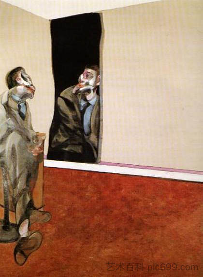 乔治·戴尔凝视镜子的肖像 Portrait of George Dyer Staring into a Mirror (1967)，弗朗西斯·培根