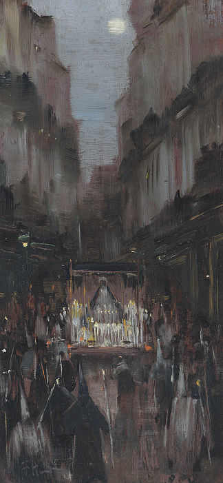 复活节， 塞维利亚 Semana Santa, Seville (1888)，弗朗西斯·戴维斯·米勒