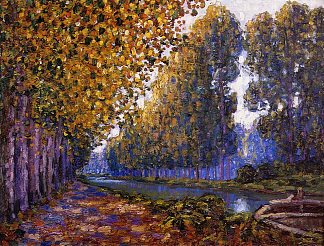 莫雷特运河，秋季效应 The Moret Canal, Autumn Effect (1909)，弗朗西斯·毕卡比亚