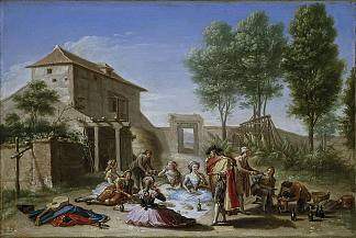 在野外享用午餐 Lunch in the Field (1784)，弗朗西斯科·巴耶乌