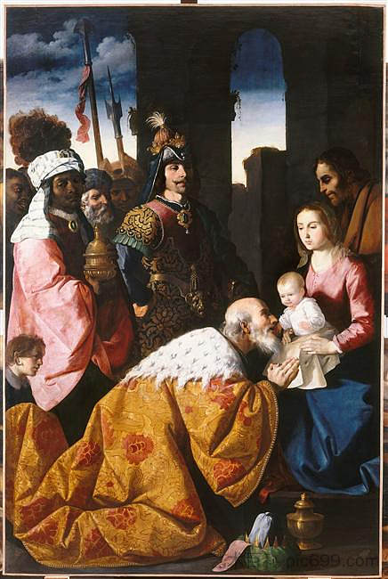 贤士的崇拜 Adoration of the Magi (1639 - 1640)，弗朗西斯柯·德·苏巴朗