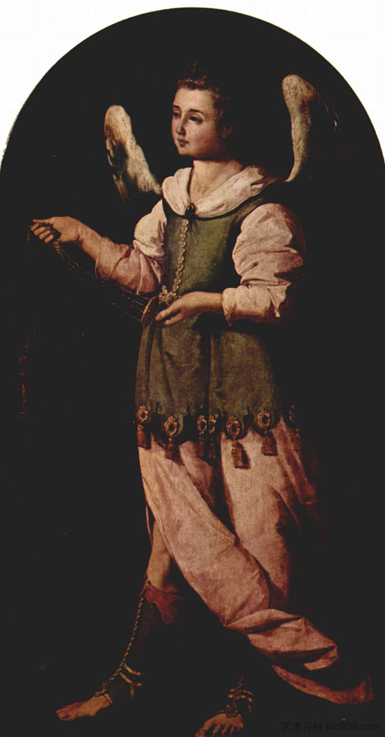 天使与香 Angel with Incense (c.1638),弗朗西斯柯·德·苏巴朗