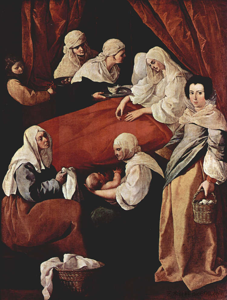 圣母的诞生 Birth of the Virgin (1629)，弗朗西斯柯·德·苏巴朗