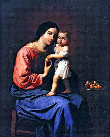 苹果圣母 Madonna of the Apple (c.1660 - c.1664; Spain ),弗朗西斯柯·德·苏巴朗
