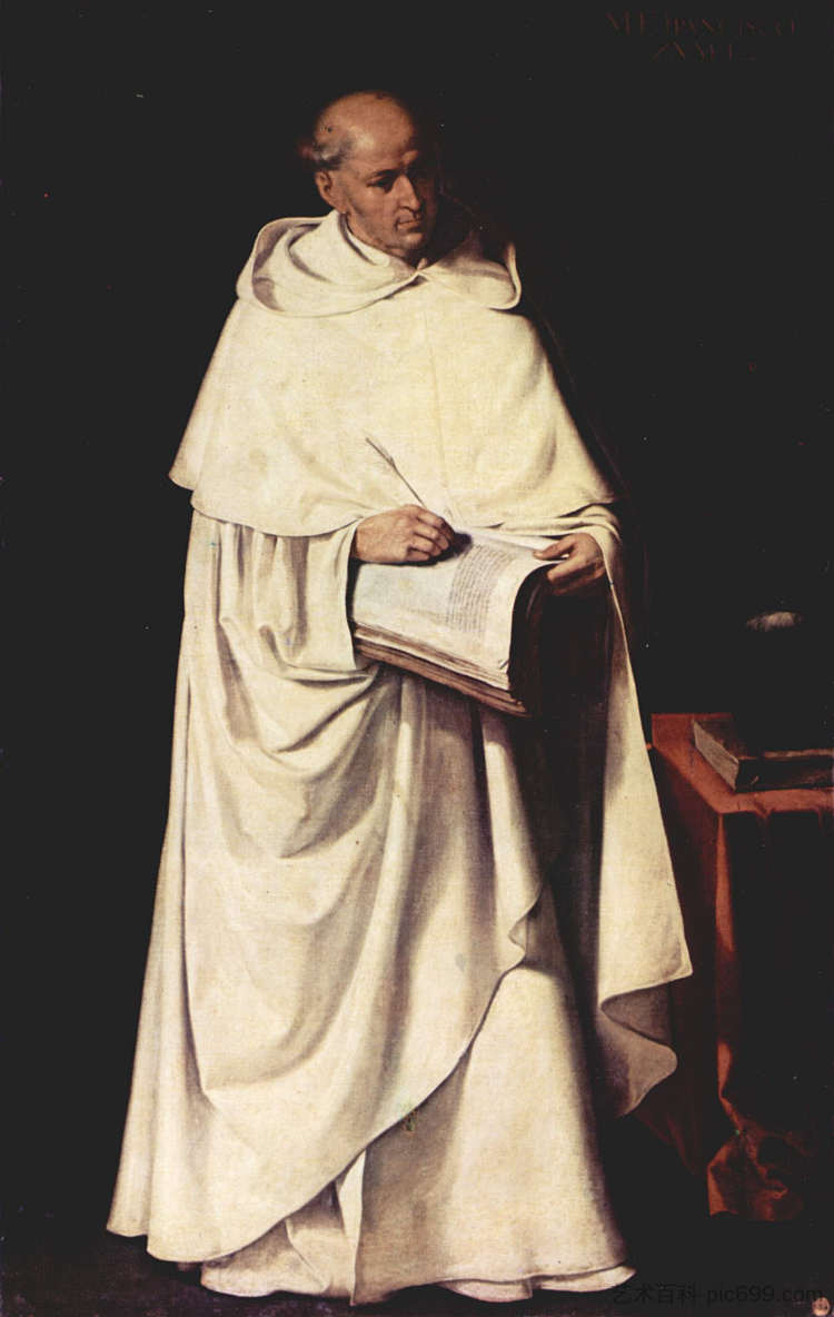 弗拉·祖梅尔·弗朗西斯科的肖像 Portrait of Fra Zumel Francisco (c.1633),弗朗西斯柯·德·苏巴朗