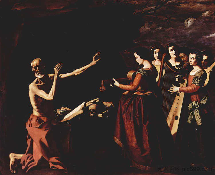 圣杰罗姆的诱惑 The temptation of St. Jerome (1639)，弗朗西斯柯·德·苏巴朗