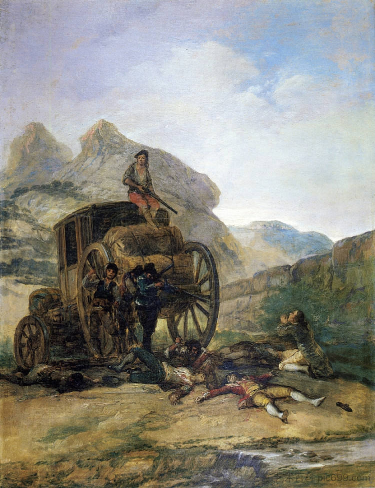 攻击教练 Attack on a Coach (1793)，弗朗西斯科·戈雅