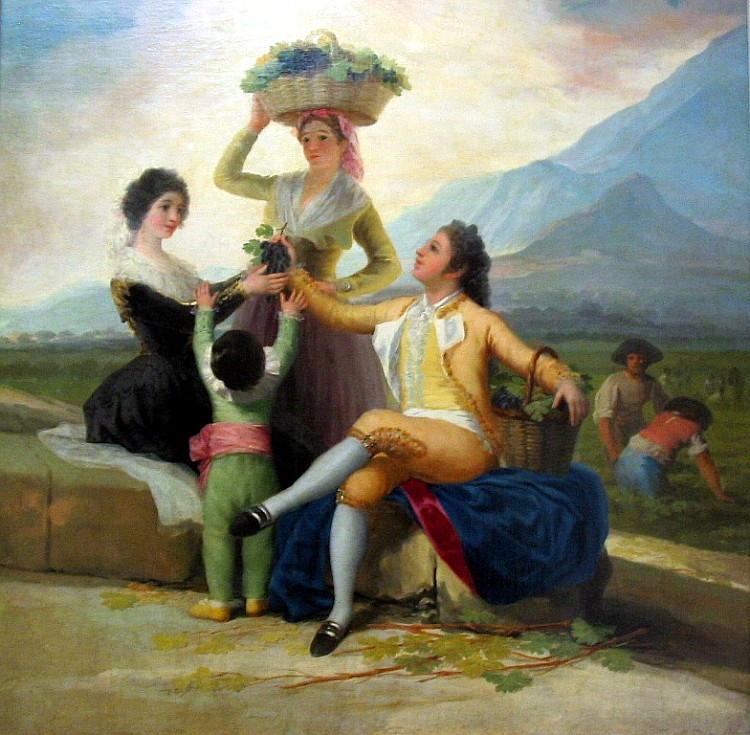 秋天，还是葡萄丰收 Autumn, or The Grape Harvest (1786 - 1787)，弗朗西斯科·戈雅