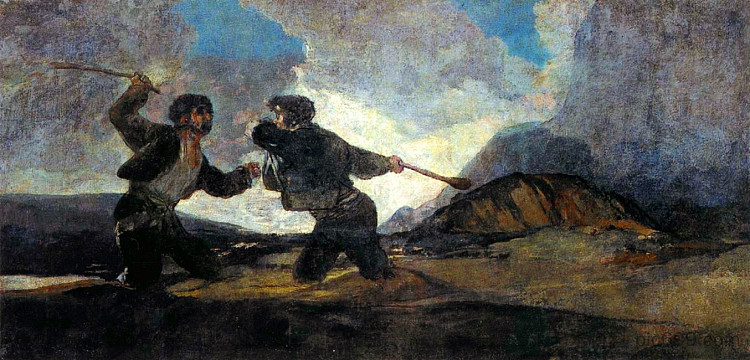 与子战斗 Fight With Cudgels (1820 - 1823),弗朗西斯科·戈雅