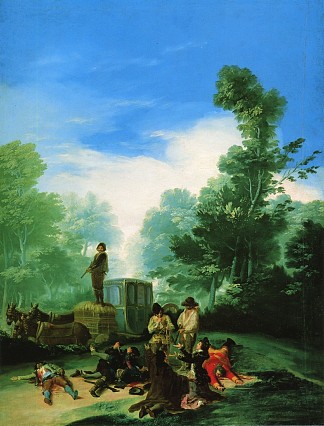 路人袭击长途汽车 Highwaymen Attacking a Coach (1786 – 1787)，弗朗西斯科·戈雅