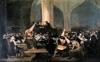 宗教裁判所现场 Inquisition Scene (1812 – 1819)，弗朗西斯科·戈雅