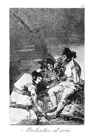 小伙子们继续工作 Lads getting on with the job (1799)，弗朗西斯科·戈雅