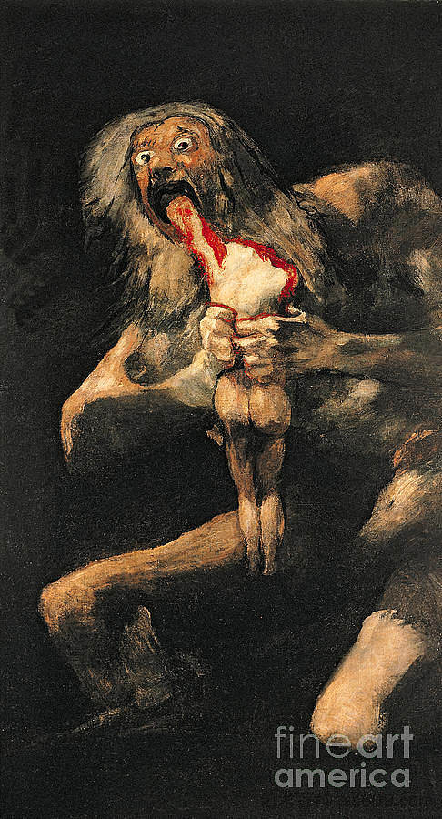 土星吞噬他的一个儿子 Saturn Devouring One of His Sons (1819 - 1823)，弗朗西斯科·戈雅