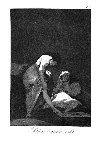 她被拉下来了 She is well pulled down (1799)，弗朗西斯科·戈雅