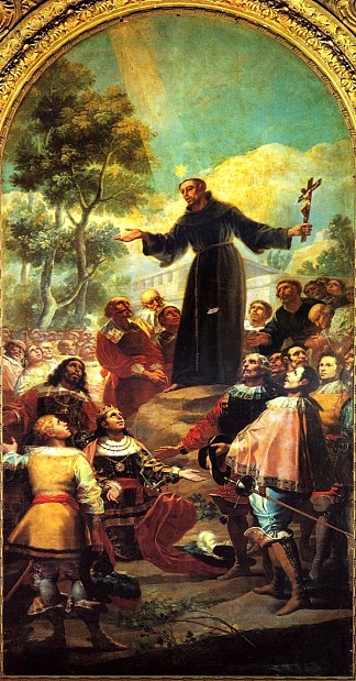 锡耶纳的圣贝纳迪诺向阿拉贡的阿方索五世讲道 St. Bernardino of Siena preaching to Alfonso V of Aragon (1782 – 1783)，弗朗西斯科·戈雅