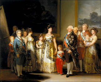 西班牙的查理四世和他的家人 Charles IV of Spain and his family (1800)，弗朗西斯科·戈雅