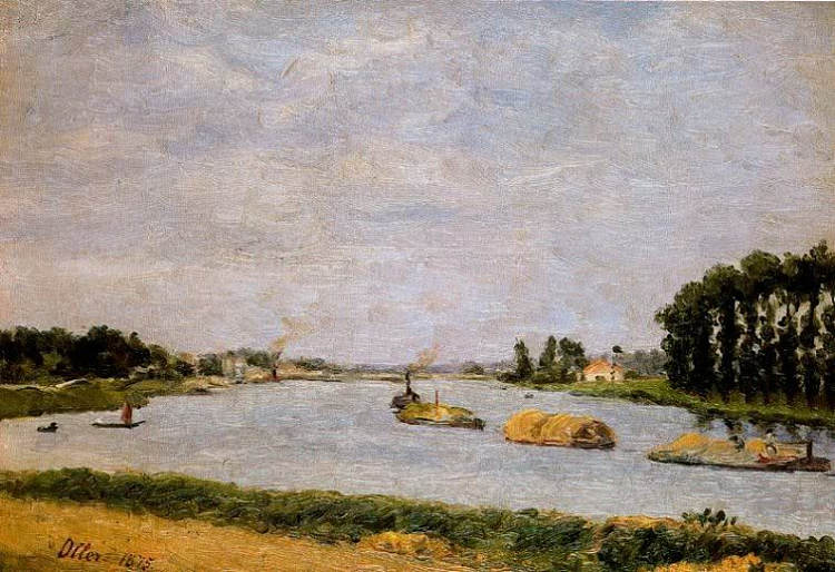 塞纳河的船只 Barcos del Sena (1875)，弗朗西斯科·奥勒