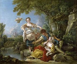 钓鱼 Fishing (1752)，弗朗索瓦·布歇