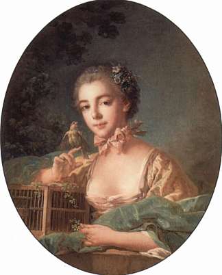 艺术家女儿的肖像 Portrait of the artist`s daughter (c.1760)，弗朗索瓦·布歇