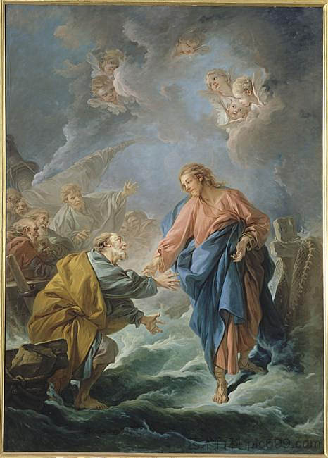 圣彼得受邀在水上散步 St. Peter Invited to Walk on the Water (1766)，弗朗索瓦·布歇