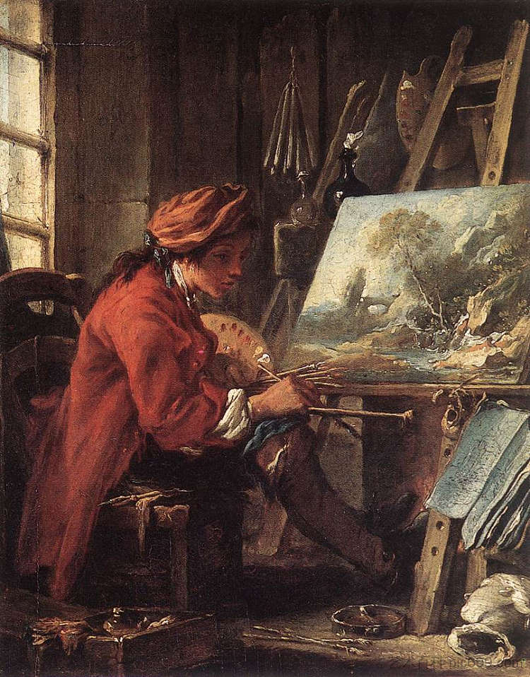 画家在他的工作室 The Painter in his Studio (1730 - 1735),弗朗索瓦·布歇