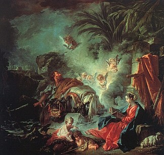 其余的在飞往埃及的航班上 The Rest on the Flight into Egypt (1737)，弗朗索瓦·布歇