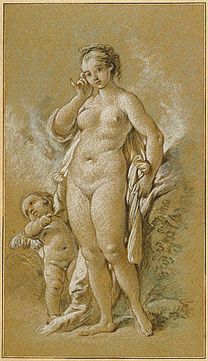 维纳斯和丘比特 Venus and Cupid (1750 - 1752)，弗朗索瓦·布歇