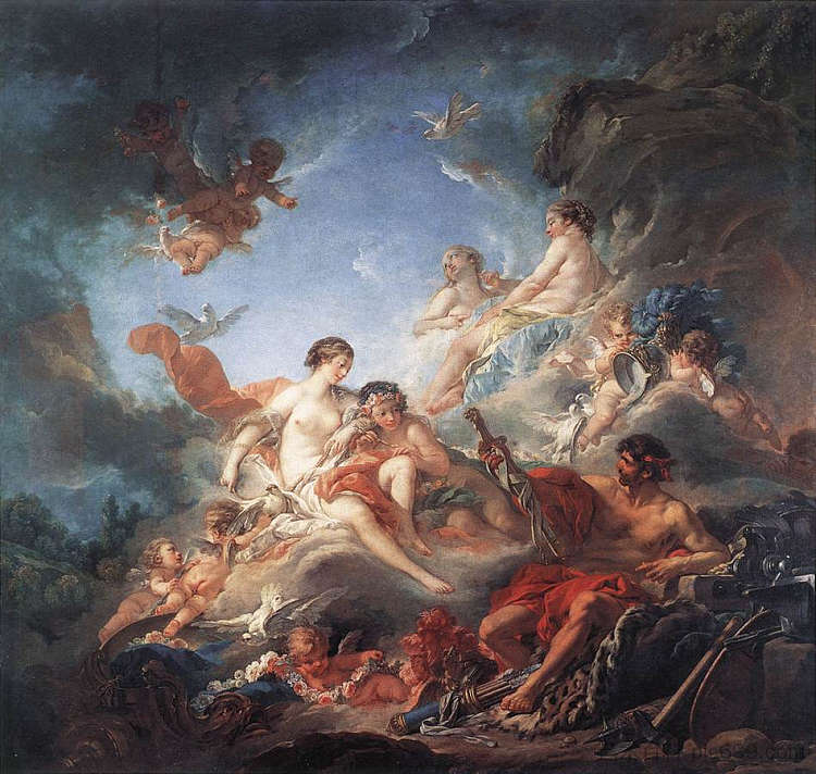 火神向维纳斯展示埃涅阿斯的武器 Vulcan Presenting Arms to Venus for Aeneas (1756),弗朗索瓦·布歇