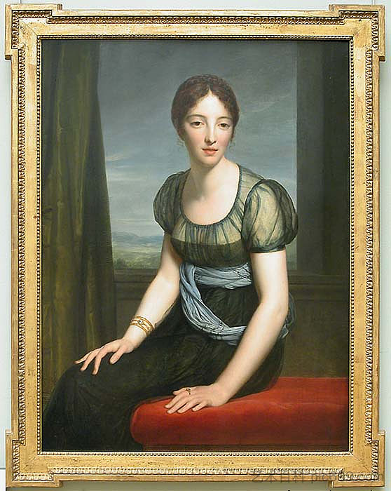 雷格诺夫人的肖像，原名劳尔·格斯农·德·邦尼尔（1776-1857） Portrait de Madame Regnaud de Saint-Jean-d'Angély, née Laure Guesnon de Bonneuil (1776-1857) (1798)，弗朗索瓦·热拉尔