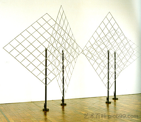 4 个自失真网格 4 Self-distorting Grids (1965),弗朗索瓦·莫雷洛特·加龙省