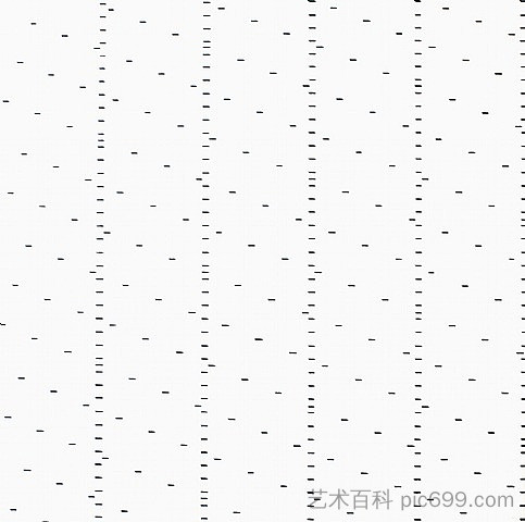 每 15 厘米,每 16 厘米(一厘米长的破折号) Every 15 cms, every 16 cms (dash of one cm long) (1974),弗朗索瓦·莫雷洛特·加龙省