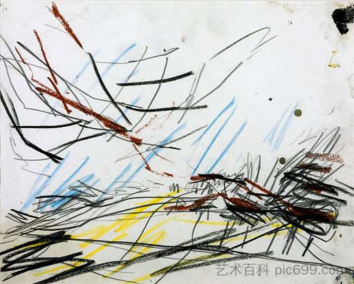 “樱草山”的工作图纸 working drawing for `Primrose Hill' (1968)，弗兰克·奥尔巴赫