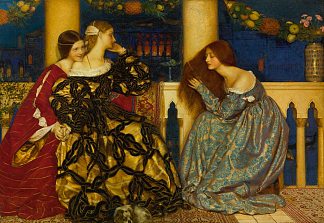威尼斯女士听小夜曲 Venetian Ladies Listening to a Serenade，弗兰克·卡多根·考伯
